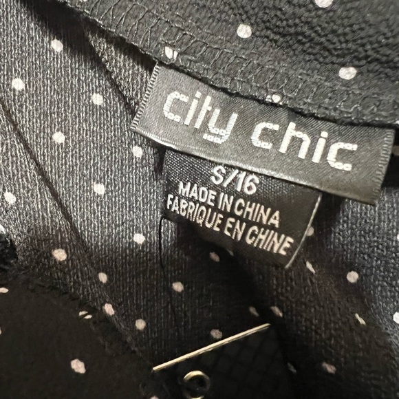 New City Chic Black Polka Dot Jumpsuit Is Potty Sz  S/16 Black NWT. - Picture 5 of 8